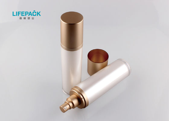 Acrylic Empty Lotion Jars , Fancy Cosmetic Bottles Outer Aluminum Material