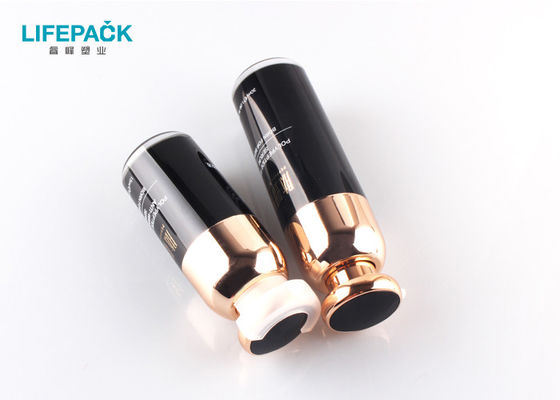 Black Airless Pump Cosmetic Packaging / Acrylic Lotion Bottle Unique Shaped