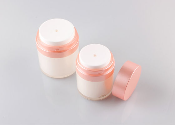 Round Shape Acrylic Airless Cosmetic Jar 15g Pushing Down Lotion PP Jar