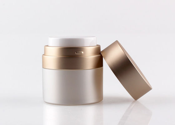 Cosmetic Packaging 30ml Airless Cream Jar With Pearl White Pump
